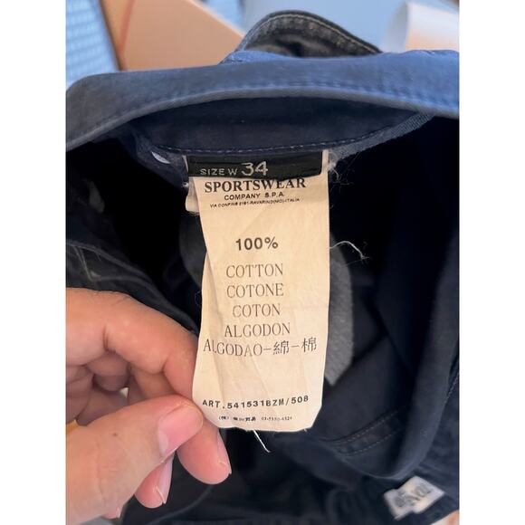 Stone Island Men's Navy Blue Cotton Pants - Size 34 - Picture 3 of 4